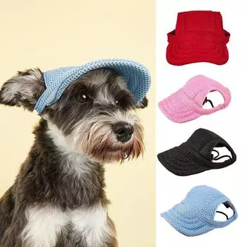 Кепка для собаки. Солнцезащитная шляпа для собаки. Шляпы для кошек. Шляпа с козырьком для собаки. Бейсбольная кепка для собаки с регулируемыми отверстиями для ушей. M синий