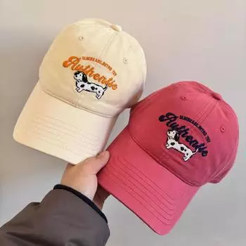 Кепка для улицы детская бейсболка с вышитыми буквами и рисунком щенка, модная универсальная кепка с мягким верхом и таксой, мужская кепка M56-58cm бежевый