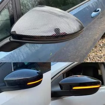 Кепка для VW Golf 7 Golf 5 GTI 6 Passat B7 CC Scirocco Polo 6R 6C MK6 для Jetta 6 MKVI, крышка зеркала заднего вида, карбоновая черная Black -2