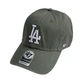 Кепка Dodgers Cleanup Бейсболка Бренд x Белый [Forty Seven] Мужская Женская (Логотип Moss)