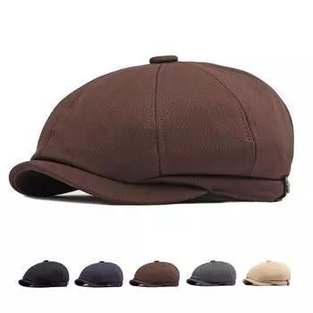 Кепка газетчика, мужская и женская восьмиугольная шляпа для мужчин, британские плоские кепки, ретро шляпы с восемью лезвиями, дышащий берет кофейный