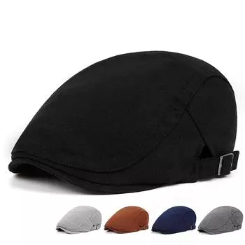 Кепка газетчика с плоским верхом, дышащая, кепка-берет Ivy, регулируемая, кепка Gatsby для вождения из хлопка, плоские шляпы коричневый