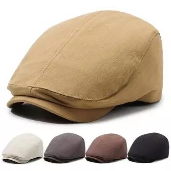 Кепка газетчика в британском стиле, мужская однотонная фуражка, передняя кепка, уличный берет, плоская кепка, шляпа плюща для водителя, шляпы художников Гэтсби хаки