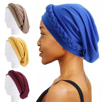 Кепка головной платок бандана женская повязка на голову в богемном стиле тюрбан шапки мусульманский хиджаб головной платок повязка темно-зеленого