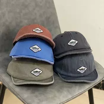 Кепка-хипстер с короткими полями для мужчин и женщин, уличная бейсболка в стиле хип-хоп, удобная винтажная кепка с мягким краем M56-58cm чёрный