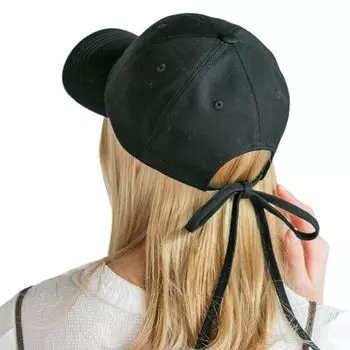 Кепка ICHIYON, тонкая задняя лента, популярная, весна-лето, черная, регулировка размера, весна-лето, темно-черная, стильная, большая, милая, летняя [14+ чёрный