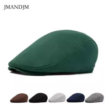Кепка из чистого хлопка с большой окружностью головы, мужская и женская, осенне-зимняя, теплая, однотонная, берет, британская кепка газетчика Adjustable тёмно-синий