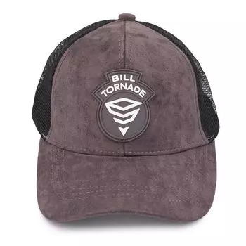 Кепка из двух материалов с вышитым логотипом коричневого цвета 18413 Mixed BILL TORNADE