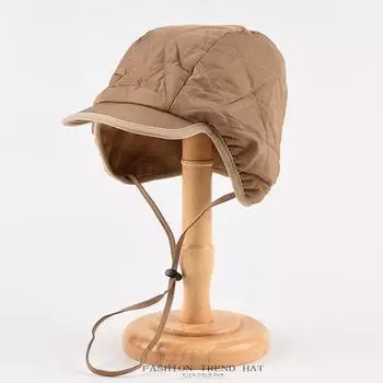 Кепка из хлопка для детей, зимняя, для мотоциклетного шлема, ветрозащитная, с короткими полями, с язычком утки, кепка Lei Feng, мужская, для велоспорта One Size тёмно-синий