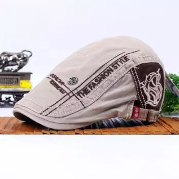 Кепка из хлопка для мужчин и женщин, кепка Forward Hat в британском ретро-стиле, кепка Newsboy для отдыха на природе, повседневная, солнцезащитный козырек Adjustable тёмно-синий