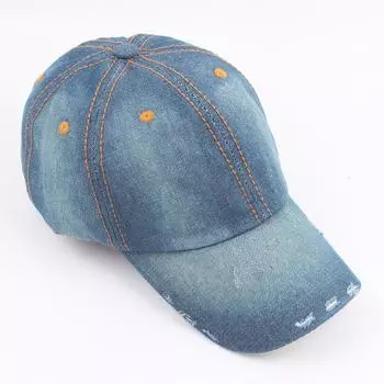Кепка из вымытого денима с каймой, осенняя мужская бейсболка в стиле ретро, женская модная шляпа от солнца Adjustable синий