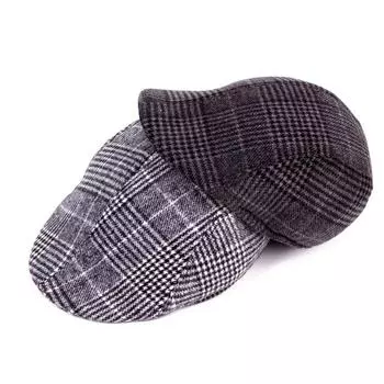 Кепка Ji Plaid с начесом, теплая зимняя шапка-берет, хлопковая шапка для директора, шляпа для старика M56-58cm