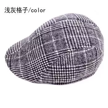 Кепка Ji Plaid с начесом, теплая зимняя шапка-берет, хлопковая шапка для директора, шляпа для старика M56-58cm