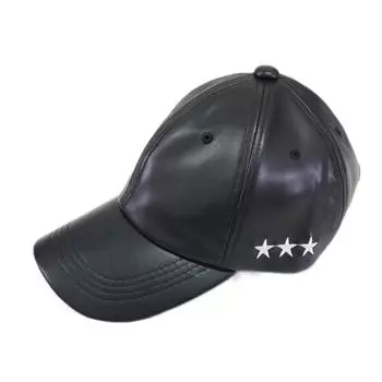 Кепка Кепка Низкая Кепка Вышитый Логотип Звезда Искусственная Кожа [Ключи] Мужская Женская чёрный