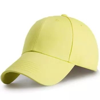 Кепка Кепка Обычная Унисекс Глубокий Тип Большой Размер Защита от УФ-лучей Бейсболка Хлопок [BALLOT] Мужская Женская 100% (М, Желтый)