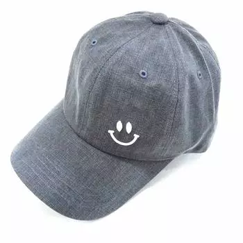 Кепка Кепка Простая одноточечная вышитая улыбка Шапка женская мужская (Древесный уголь) древесный уголь