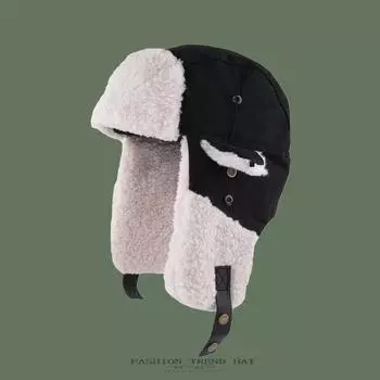 Кепка Lei Feng для мужчин и женщин, на осень и зиму, утолщенная и утолщенная защита ушей, хлопковая шапка для езды на велосипеде, холодная кепка для полетов One Size серый