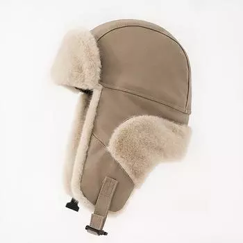 Кепка Lei Feng из искусственной кожи, плюшевая, мужская, зимняя, теплая, утолщенная, для защиты ушей, женская, водонепроницаемая, для езды на велосипеде от ветра и холода One Size серый