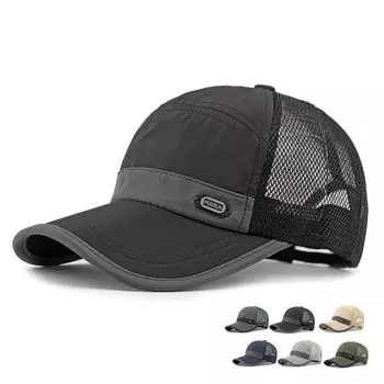 Кепка мужская бейсбольная кепка для спорта на открытом воздухе быстросохнущая кепка сетчатая кепка чёрный
