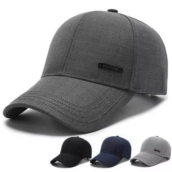 Кепка мужская весенне-осенняя бейсболка среднего и старшего возраста летняя тканевая кепка чёрный