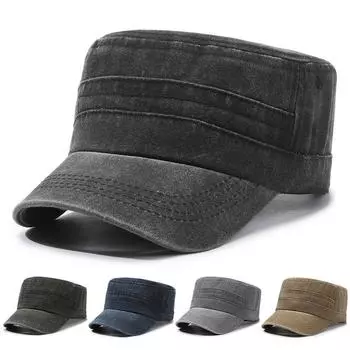 Кепка мужская военная кепка весна-лето кепка уличное солнце шляпа чёрный