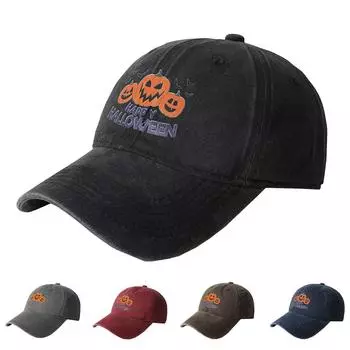 Кепка на Хэллоуин, уличная бейсболка большого размера из стираного хлопка M чёрный