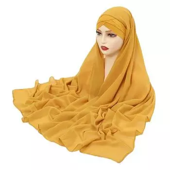 Кепка на лоб в новом стиле, длинный шарф, шляпа из модала, жемчужный шифоновый длинный шарф, шляпа из модала