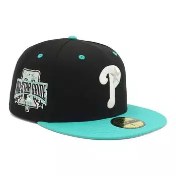 Кепка New Era 59FIFTY 14721119 NER35C0391 PHI Черная 7 БОКОВОЙ ПАТЧ ПОД КОЗЫРЬКОМ Эксклюзивная шляпа ONSPOTZ Gokyu Fifty 5950 Боковой патч Прямой плоский козырек Глубокая