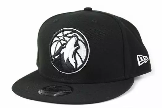 Кепка New Era 9FIFTY Snapback Черная Западная Миннесота Тимбервулвз, и Белая, НБА, Конференция,