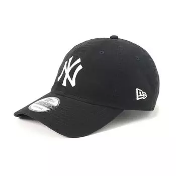 Кепка NEW ERA 9TWENTY из хлопка с ремешком из ткани New York Yankees черного и белого цвета, один размер (Новая эра)