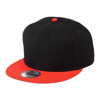 Кепка New Era, простая кепка Snapback 9FIFTY NE400 99HeadweaShop, наклейка в комплекте, бейсболка унисекс, двухцветная, цвет черный x оранжевый, черный x оранжевый бесплатно