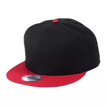 Кепка New Era, простая кепка Snapback 9FIFTY NE400 99HeadweaShop, наклейка в комплекте, бейсболка унисекс, двухцветная, черный x алый, черный x красный, свободный размер
