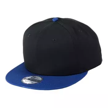 Кепка New Era, простая кепка Snapback 9FIFTY NE400 99HeadweaShop, в комплекте наклейка, бейсболка унисекс, двухцветная, черный x королевский черный x синий, свободный размер