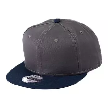 Кепка New Era, простая кепка Snapback 9FIFTY NE400 99HeadweaShop, наклейка в комплекте, бейсболка унисекс, двухцветная, угольный x темно-синий, свободный размер, мужская