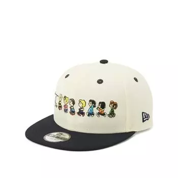 Кепка NEW ERA Youth 9FIFTY Peanuts Friends хромированная белая с козырьком темно-синего цвета 14124288 (Айвори/F/Jr)