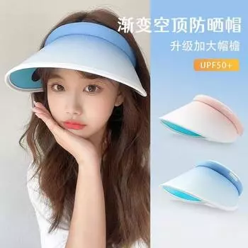 Кепка от солнца, пустая шляпа-цилиндр, постепенное изменение, шляпа от солнца, женская летняя повязка на голову с защитой от ультрафиолета, большие поля, шляпа для лица 2024