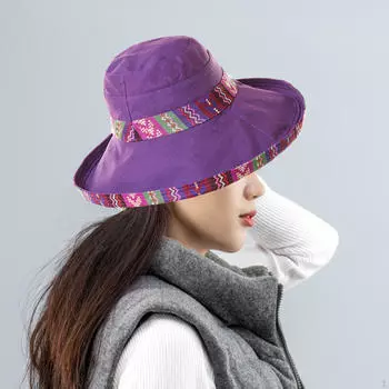 Кепка от солнца с широкими полями, шляпа от солнца для женщин, пляжная, мягкая, для рыбалки, для походов на природу Violet