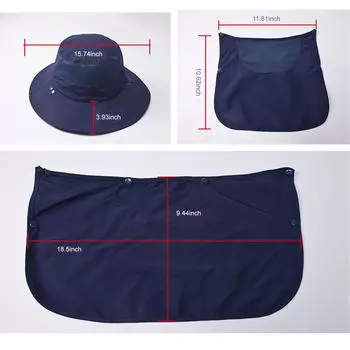 Кепка от солнца со съемной крышкой для лица и шеи с широкими полями, рыбацкая шляпа, летняя защита от солнца на открытом воздухе хаки