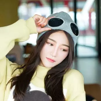 Кепка-пуловер Кепка-пилот Кепка-черепаха Кепки-скелеты Лыжная кепка Вязаные шапки Корейские шапки Женские шерстяные шапки белый