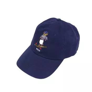 Кепка Ральфа One Point Polo с вышитым медведем (Поло Лорен) Мужские Женские 01080050-NAVY/NORDICSKI [Товар]