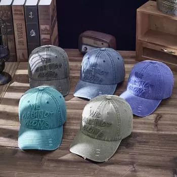 Кепка с английскими буквами и вышивкой в виде утиного язычка, модная универсальная бейсболка в стиле ретро с солнцезащитным кремом и мягким верхом для мужчин и женщин M56-58cm чёрный