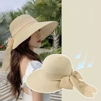 Кепка с большими полями и выемкой, плетеная, переносная, с бантом, рыболовная, соломенная, пляжная, спортивная хаки