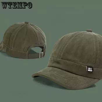 Кепка с коротким карнизом и мягким верхом Duckbill, повседневная, весенне-летняя, мужская, корейская версия, военная зеленая, матовая, бейсболка one size темно-зеленого