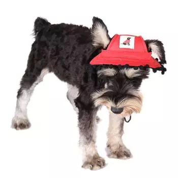 Кепка с круглыми полями для домашних животных, летняя шляпа для собак, симпатичный плюшевый мяч, декоративная парусиновая кепка для кошек и собак с отверстиями для ушей для маленьких, средних и больших собак S чёрный