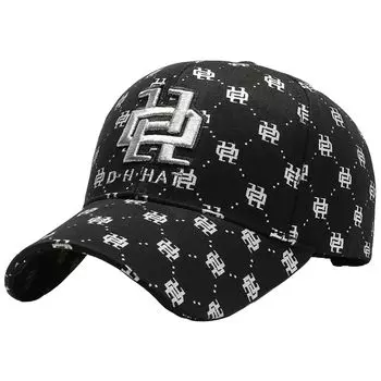 Кепка с логотипом для рыбалки и гольфа CA788 [White Fang] Мужская и женская (Черное серебро)