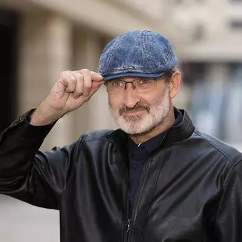 Кепка с язычком из вымытого денима Ms. Берет Простая мужская кепка-бейсболка в стиле ретро Литературная ветровая шляпа M56-58cm светло-синий