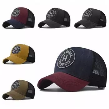 Кепка с сеткой для защиты от солнца, двухцветная бейсболка для мужчин и женщин, кепка для водителя грузовика хаки