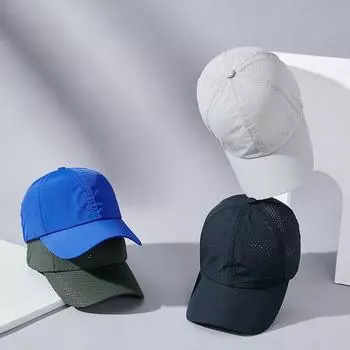 Кепка с утиным язычком для мужчин и женщин, быстросохнущая кепка, солнцезащитный козырек, солнцезащитный крем, дышащая сетчатая спортивная бейсболка M56-59cm чёрный