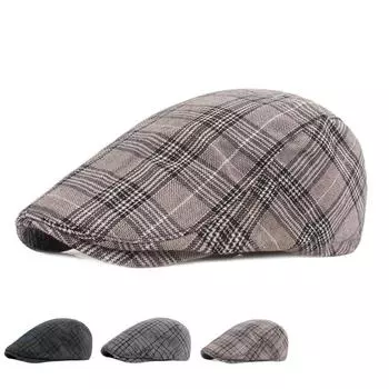 Кепка с утиным язычком для мужчин и женщин, простая берет для пожилых людей, шляпа от солнца, шляпа-форвард, литературная молодежная шляпа M56-58cm серый