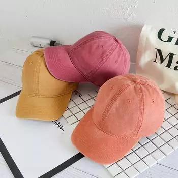Кепка с вымытым язычком утки детская парная старая ковбойская тканевая бейсболка женская легкая пластина изогнутый карниз хип-хоп кепка One size